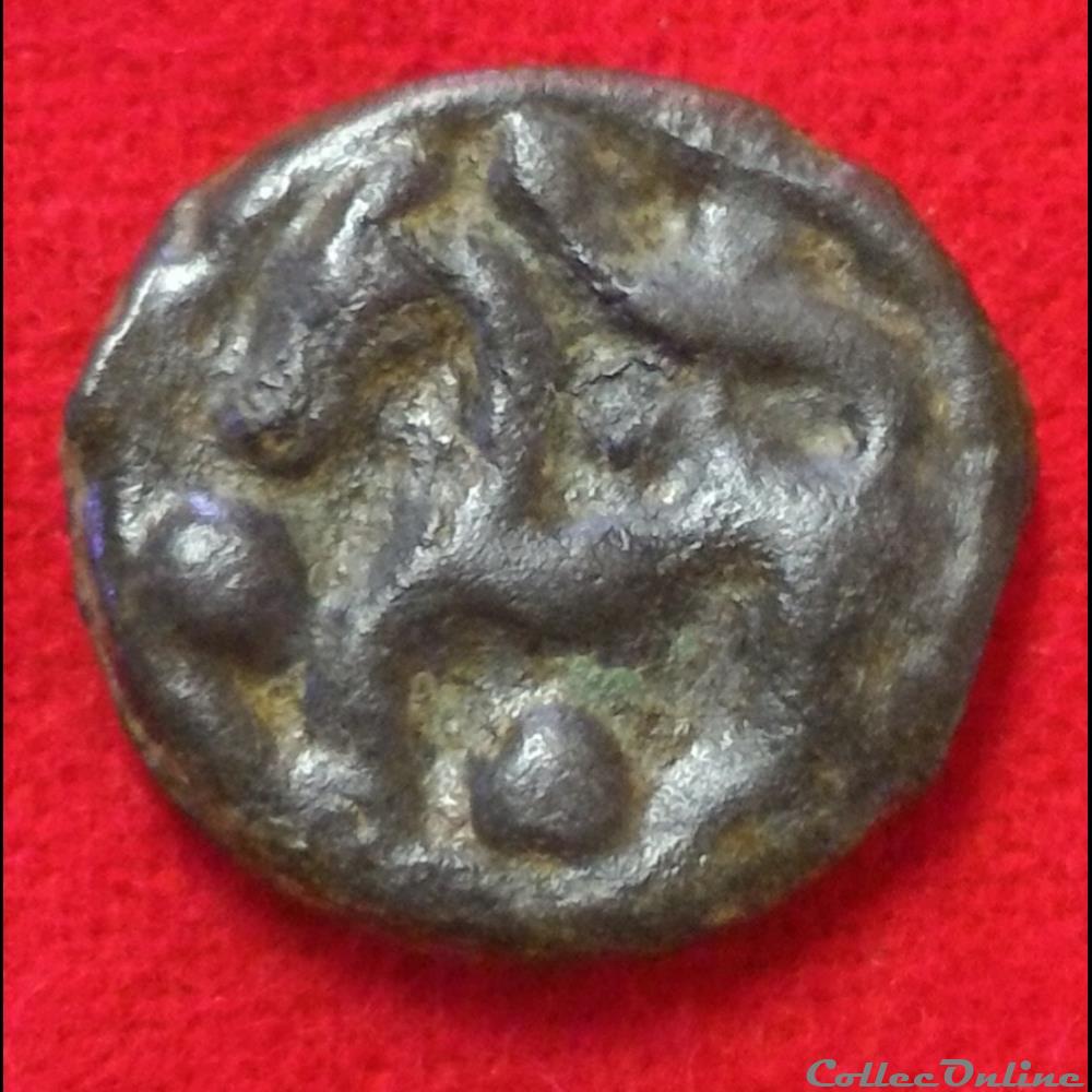 Senones - Potin à la tête “d’indien” monnaies antiques celtes senones potin a la tete d indien