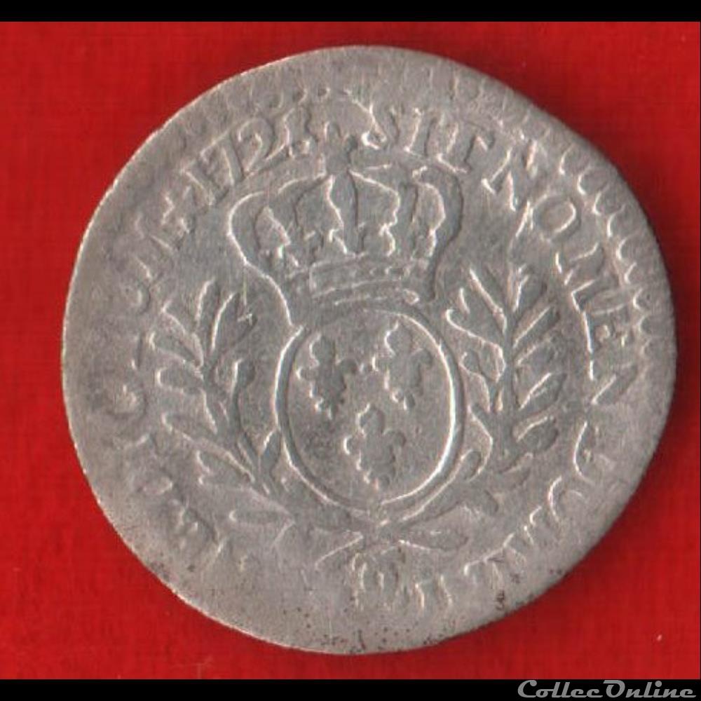 monnaies europe medievale france royales 1 20eme ecu aux rameaux olivier 1728 besancon