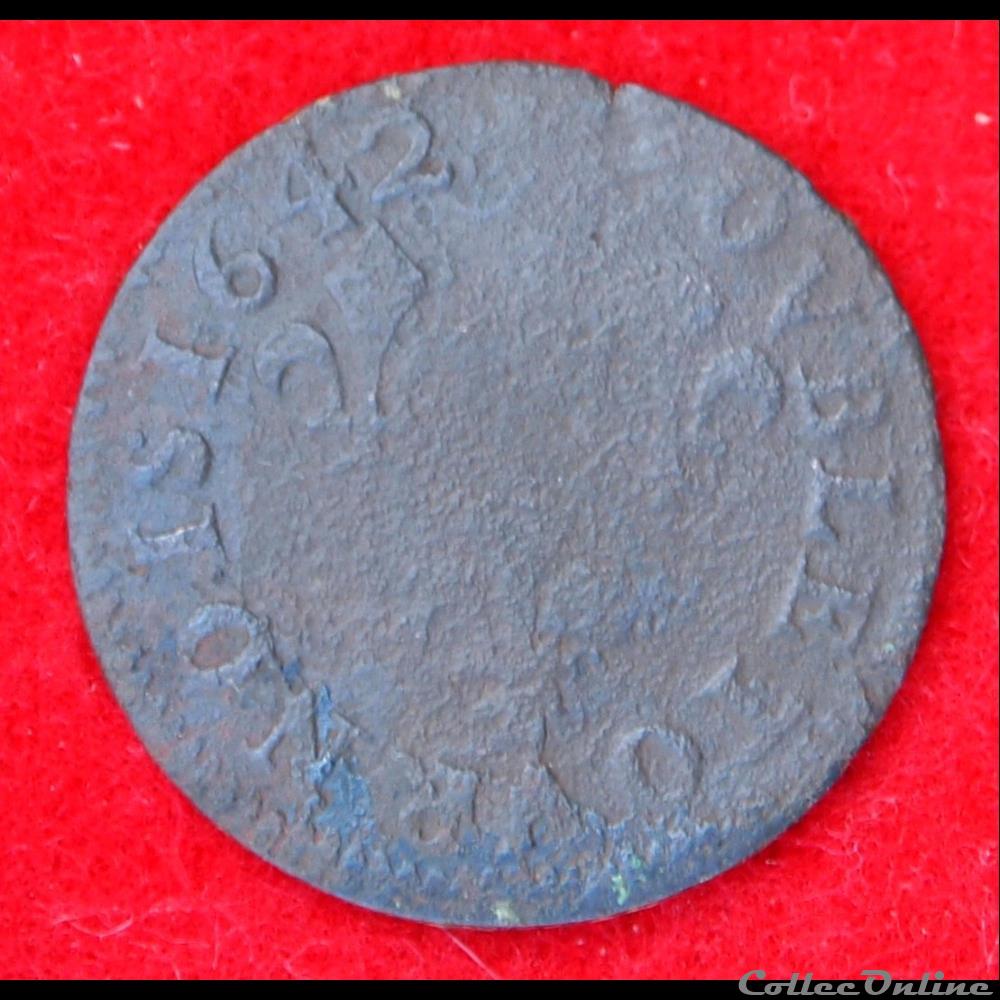 Double Tournois - 1642 - monnaies europe medievale a france royales double tournois 1642