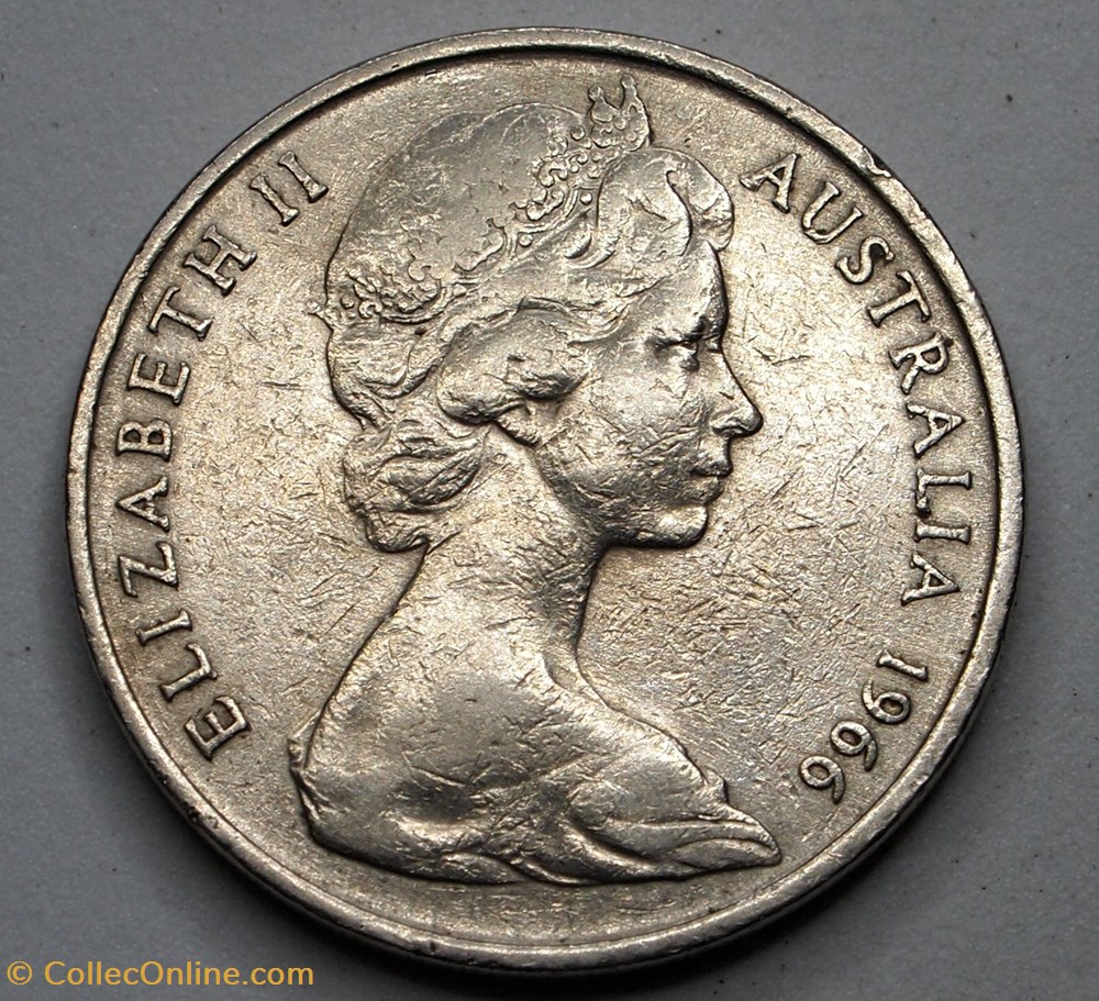 20 Cents - 1966 monnaies monde australie 20 cents 1966