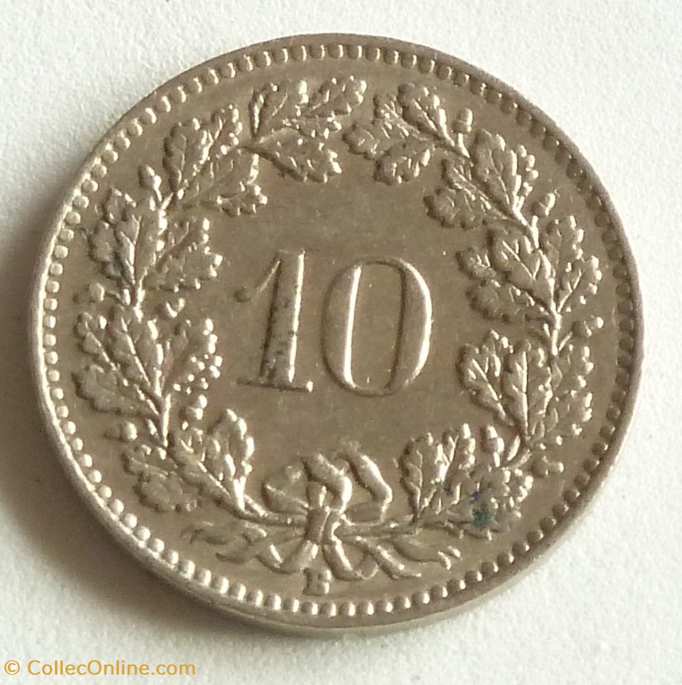monnaies monde suisse 10 centimes 1957 b