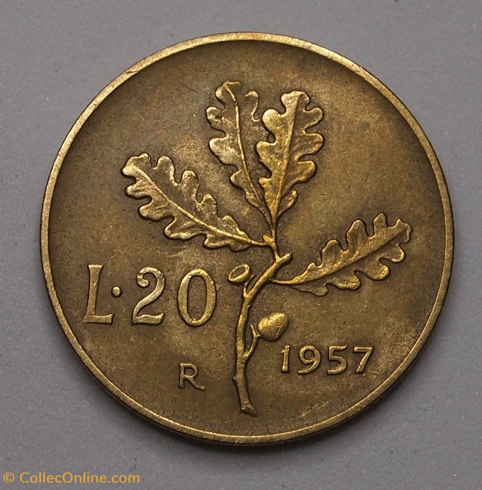 20 Lires - 1957 R monnaie monde italie 20 lires 1957 r