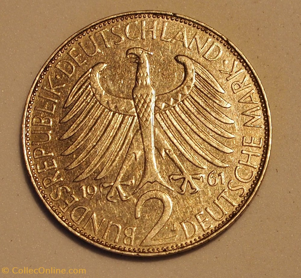 2 Mark - 1961 J monnaies monde allemagne 2 mark 1961 j