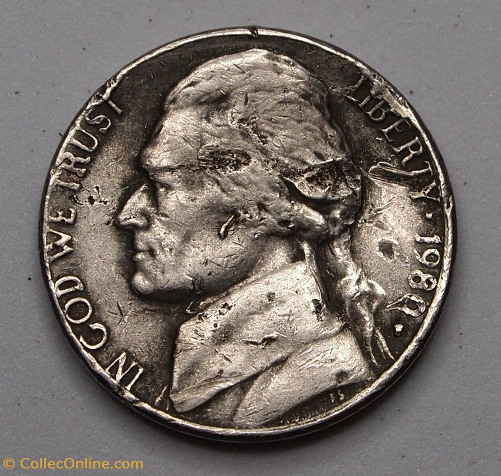 5 cents - 1980 P monnaie monde etat uni 5 cents 1980 p