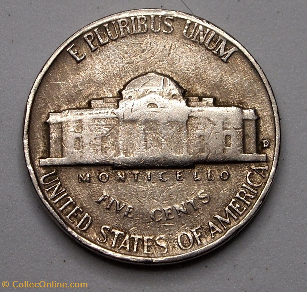 5 cents - 1957 D monnaie monde etat uni 5 cents 1957 d