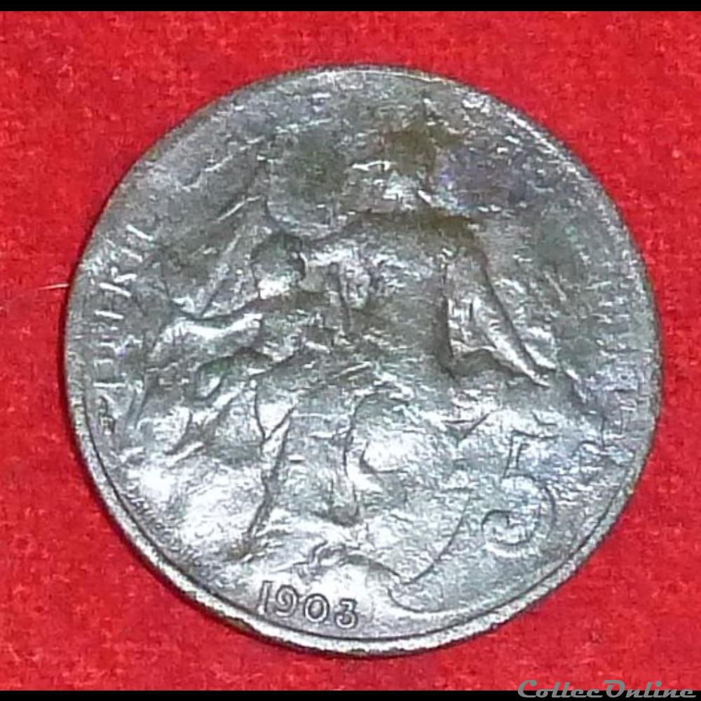 monnaies monde france dupuis 5 centimes 1903