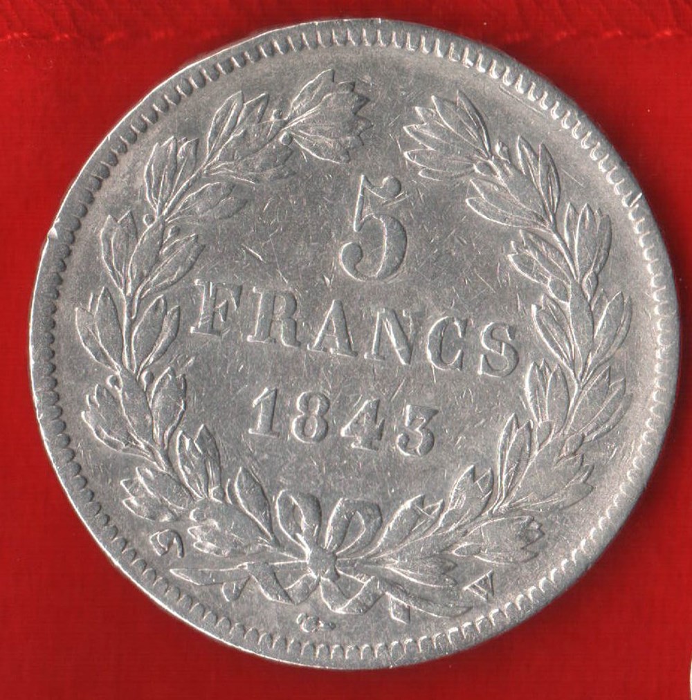 5 Francs - 1843 - Lille monnaies monde france 5 francs 1843 lille