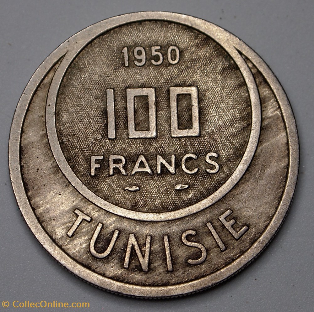 100 Francs - 1950 monnaie monde tunisie 100 francs 1950