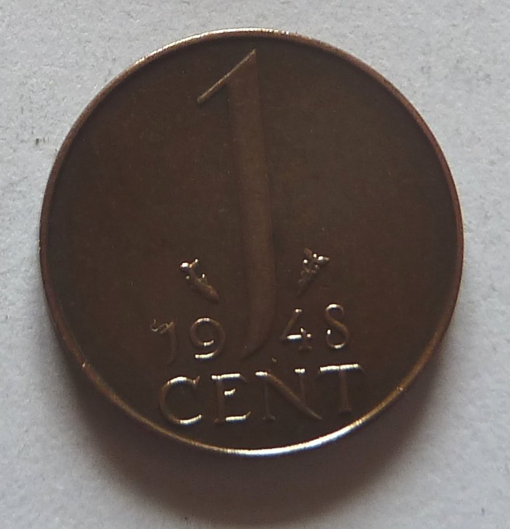 1 Cent - 1948 monnaies monde pays bas 1 cent 1948