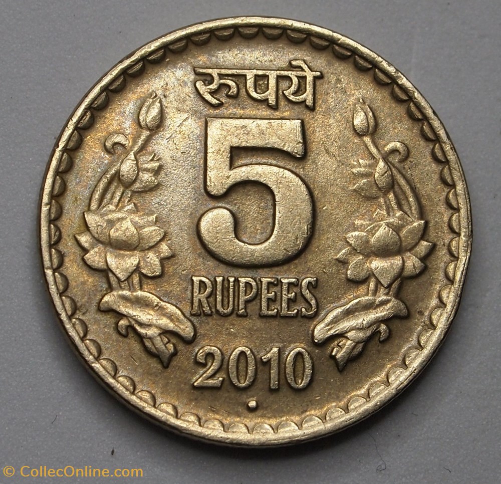 monnaie monde inde 5 roupies 2010