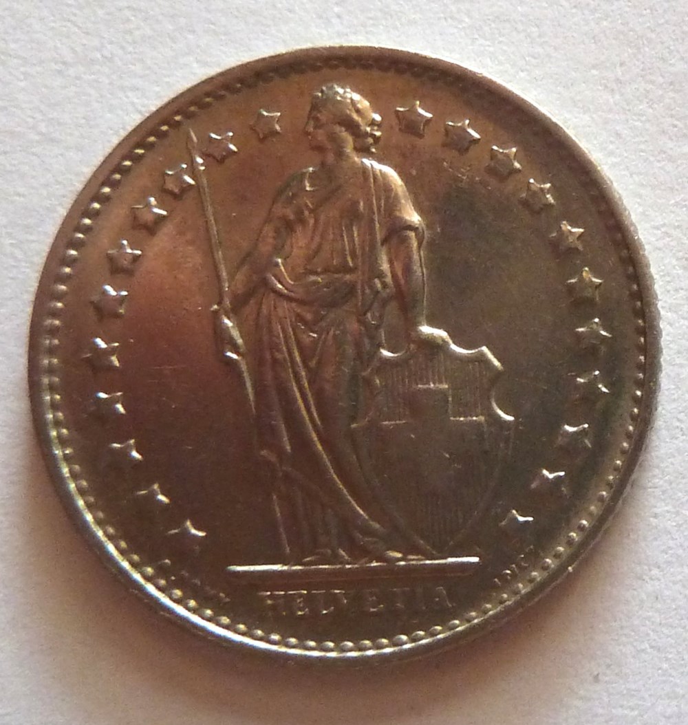 monnaies monde suisse 1 franc 1969 b