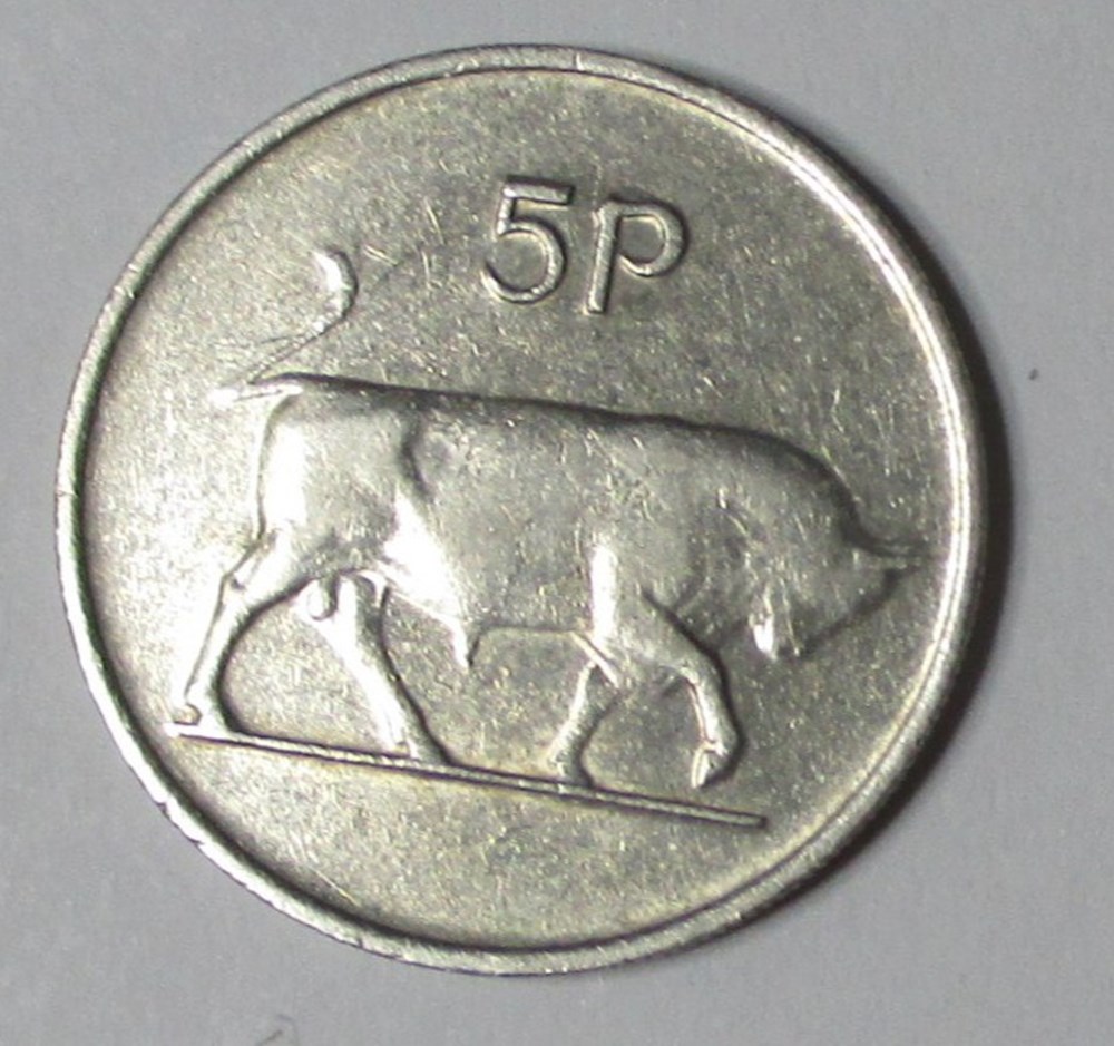 monnaies monde irlande 5 pence 1980