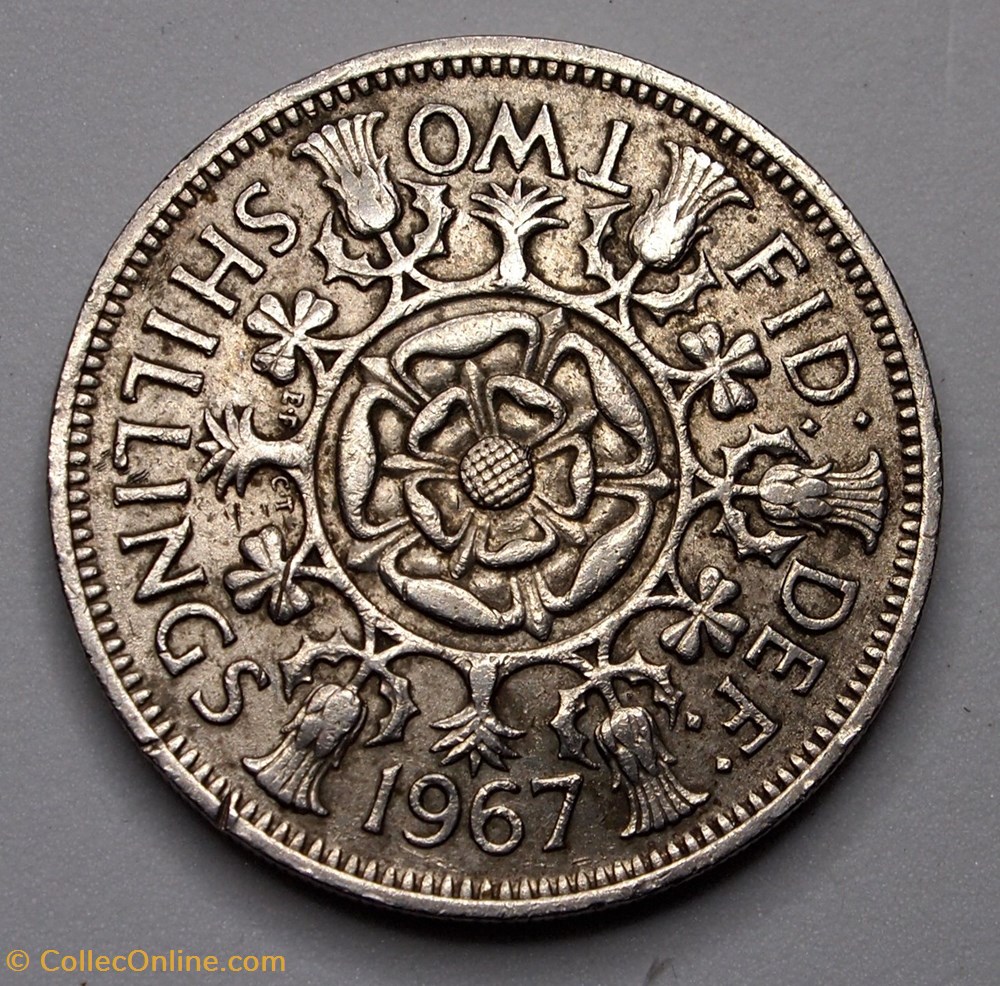 monnaies monde royaume uni 2 shillings 1967