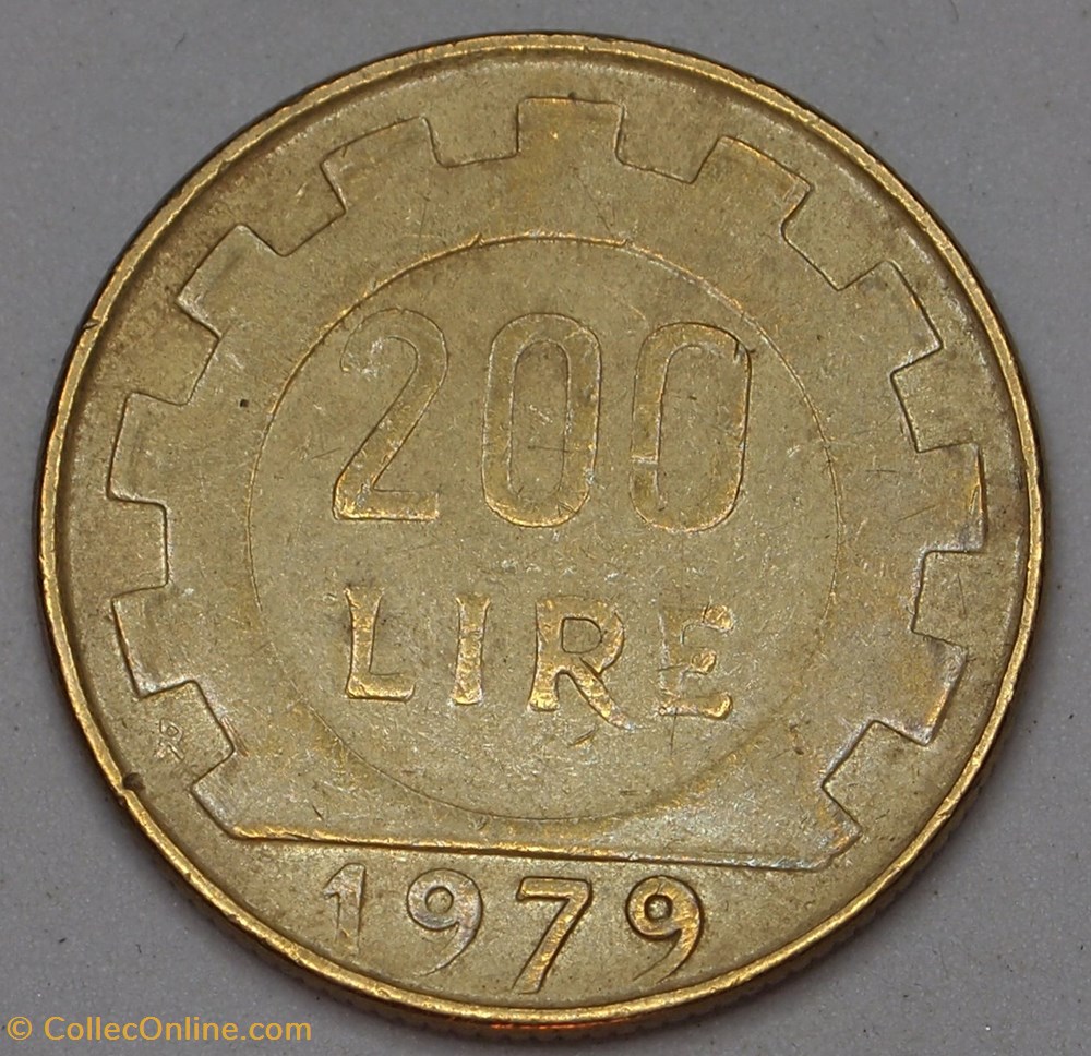monnaies monde italie 200 lires 1979 r