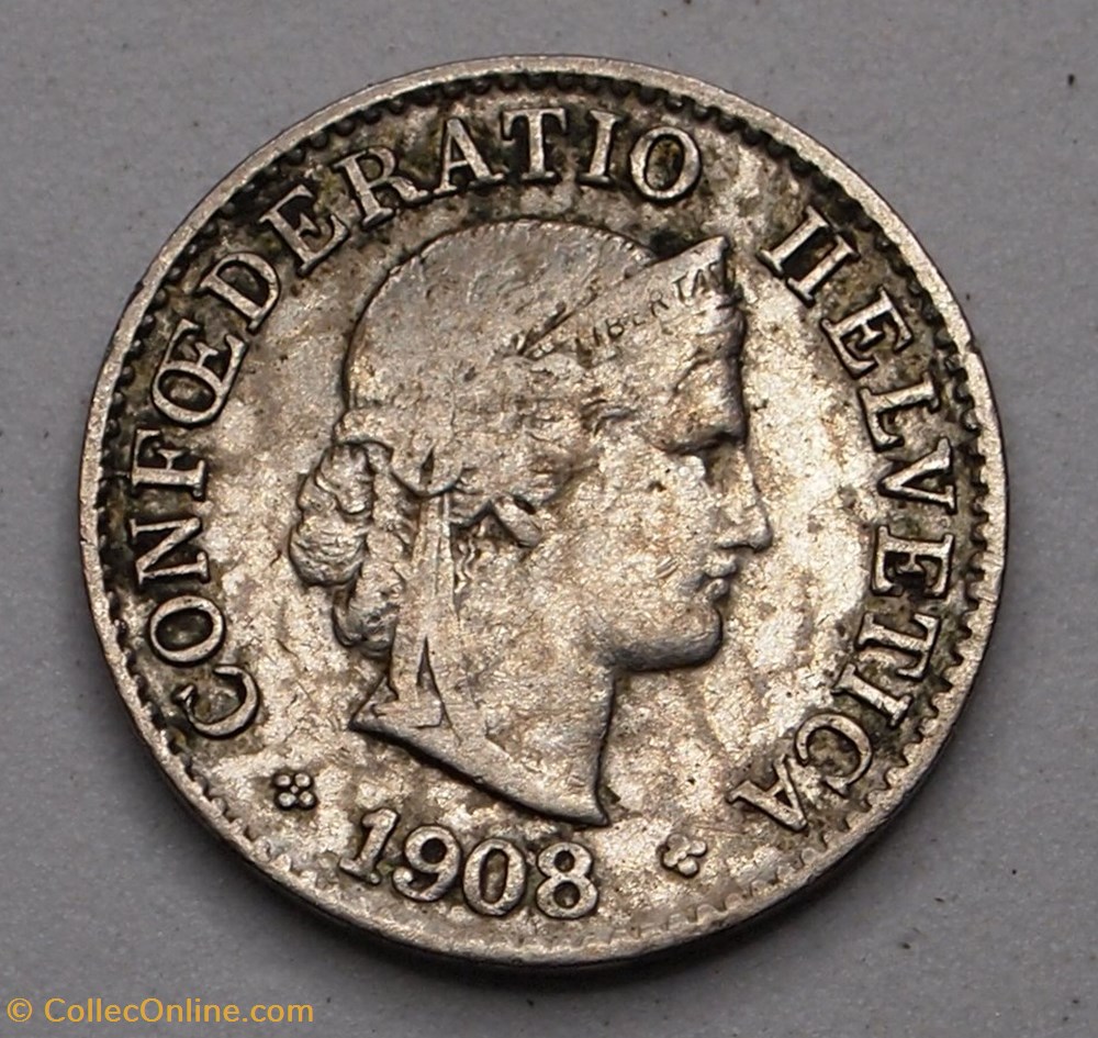 5 Centimes - 1908 B monnaie monde suisse 5 centimes 1908 b