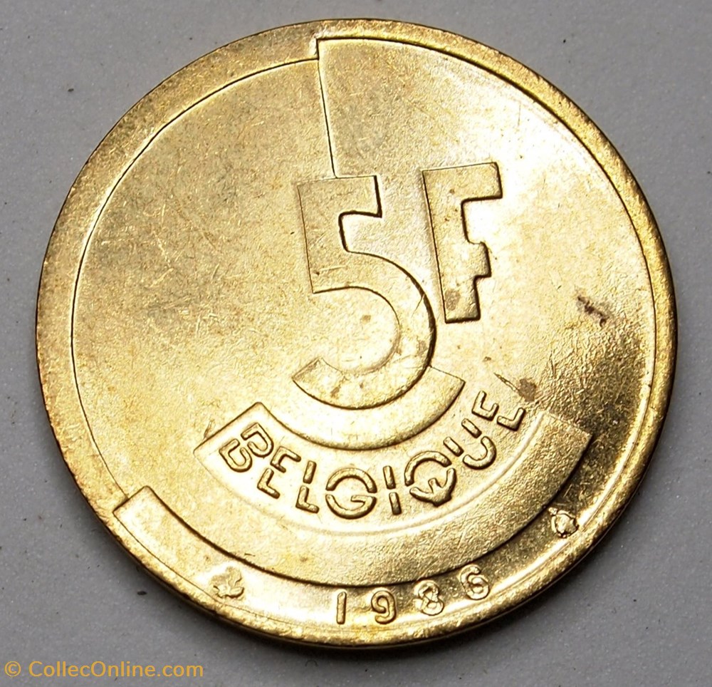 5 Francs - 1986 monnaies monde belgique 5 francs 1986