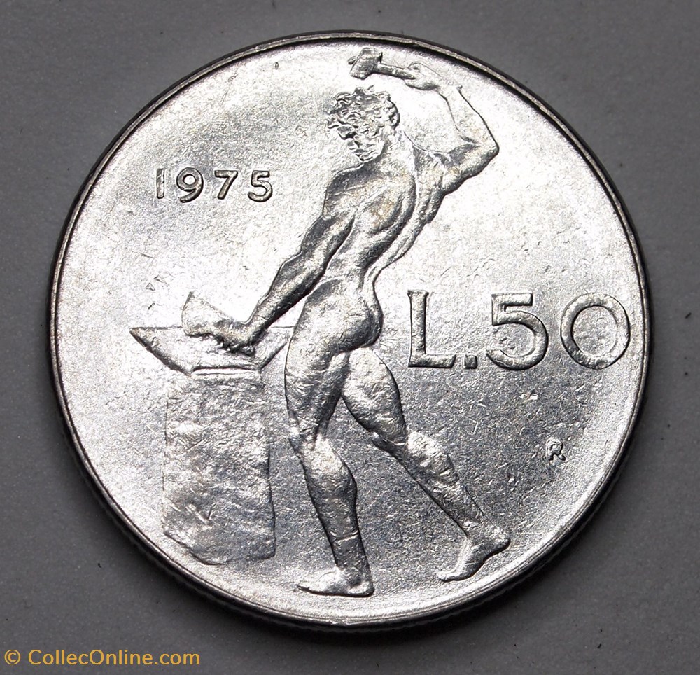 50 Lires - 1975 R monnaies monde italie 50 lires 1975 r