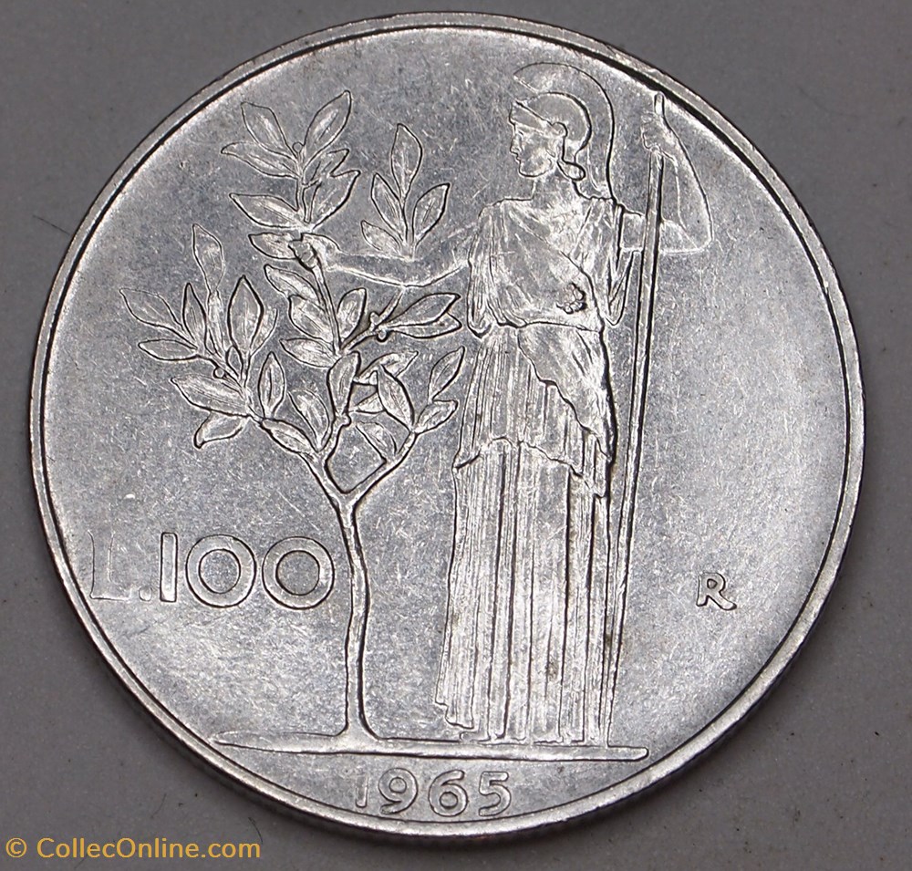 100 Lires - 1965 R monnaies monde italie 100 lires 1965 r