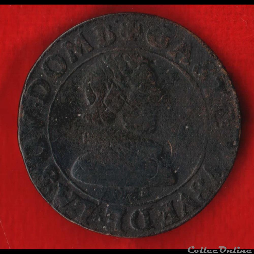Principauté de Dombes - Trévoux - 1629 - Double tournois monnaies europe medievale france feodales principaute de dombes trevoux 1629 double tournois