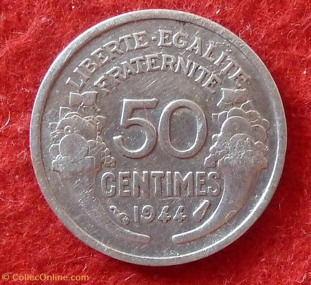 Morlon - 50 Centimes - 1944 monnaies monde france morlon 50 centimes 1944
