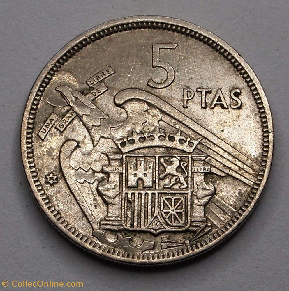 5 Pesetas - 1975 monnaie monde espagne 5 pesetas 1975