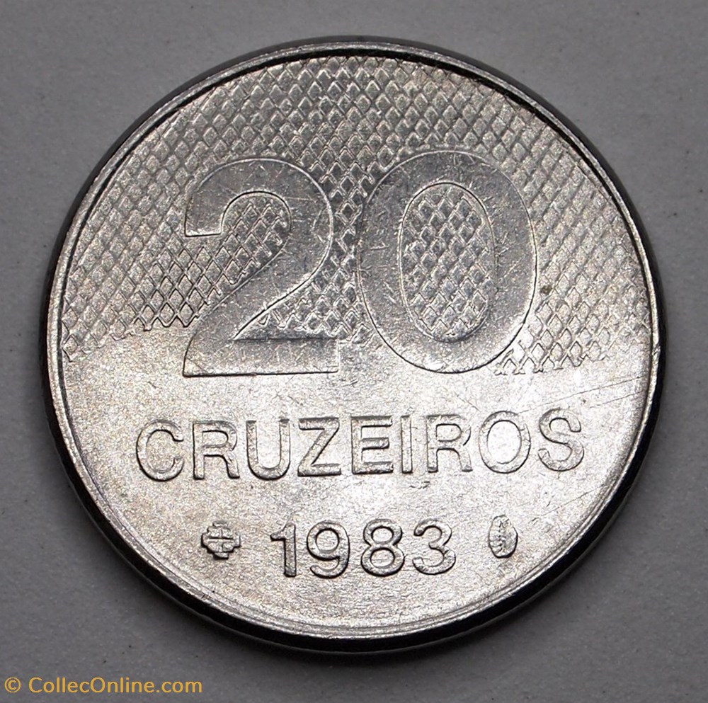 20 Cruzeiros - 1983 monnaie monde bresil 20 cruzeiros 1983