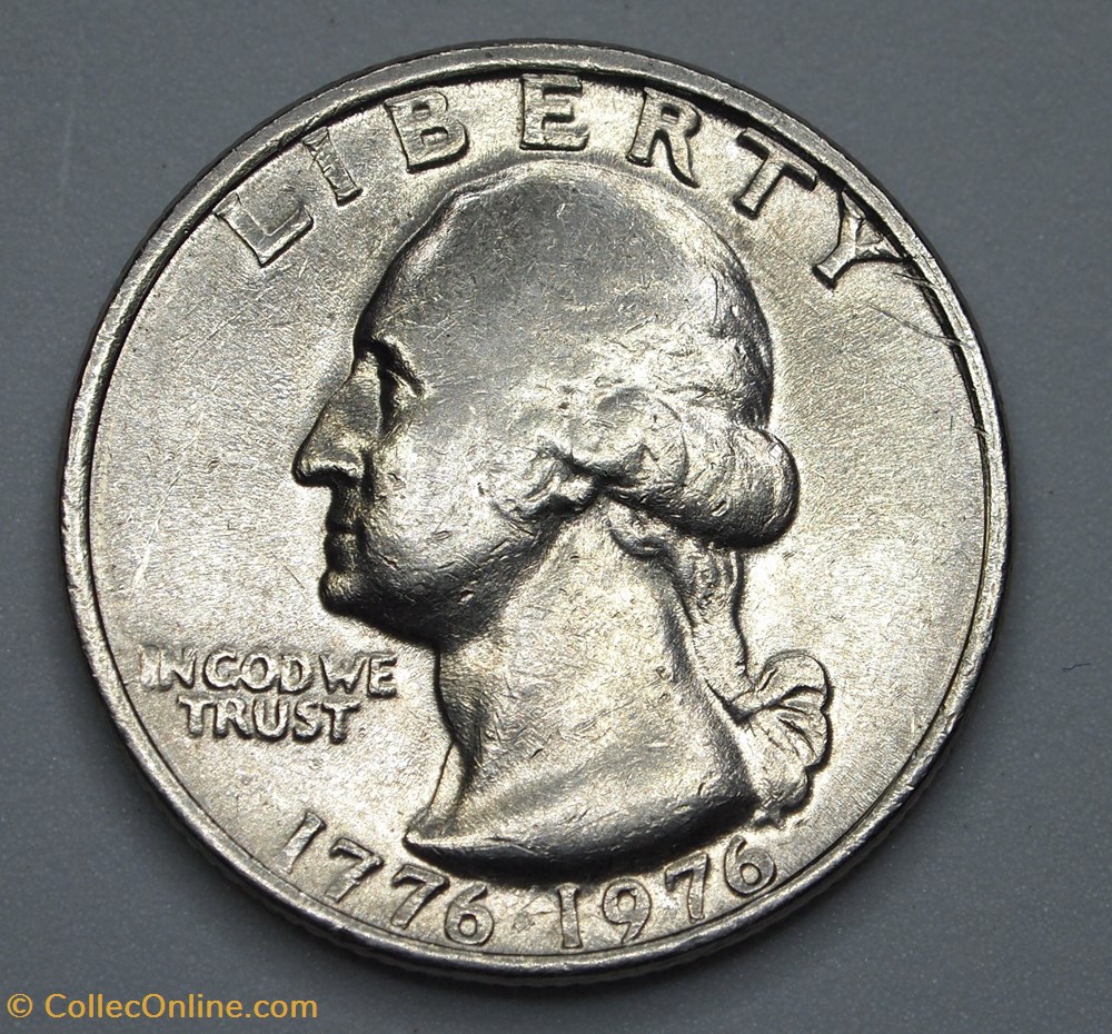 1/4 dollar ( 25 cents ) - 1976 monnaie monde etat uni 1 4 dollar 25 cents 1976