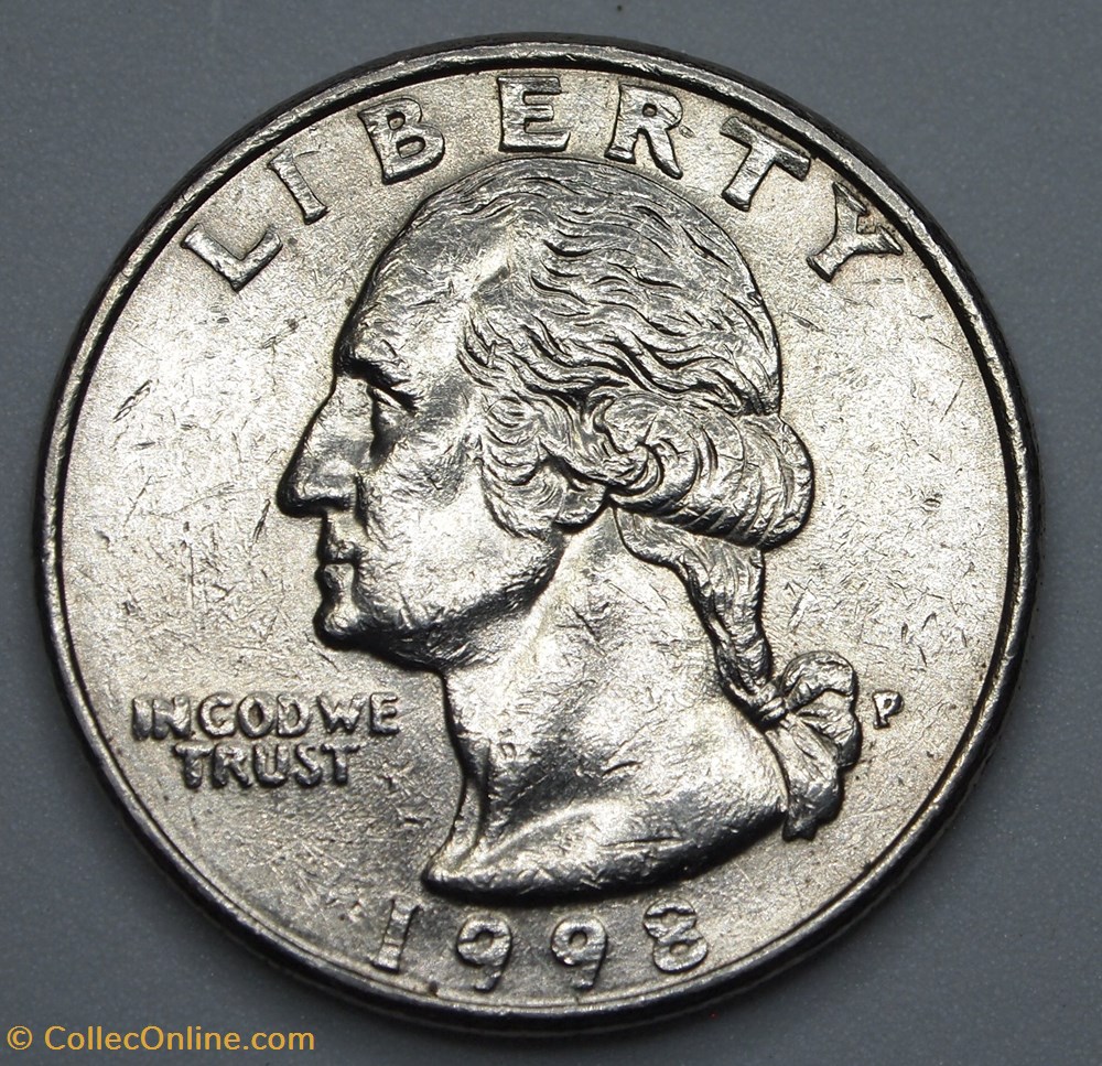 1/4 dollar ( 25 cents ) - 1998 P monnaie monde etat uni 1 4 dollar 25 cents 1998 p