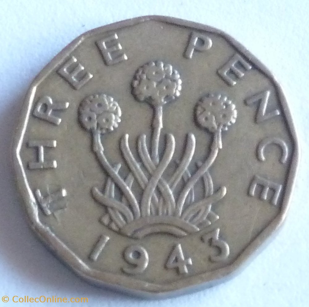 3 Pence - 1943 monnaies monde royaume uni 3 pence 1943