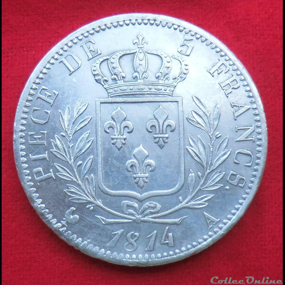 5 Francs - 1814 - Paris monnaies monde france 5 francs 1814 paris
