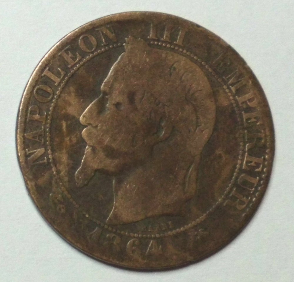 monnaies monde france 5 centimes 1864 paris