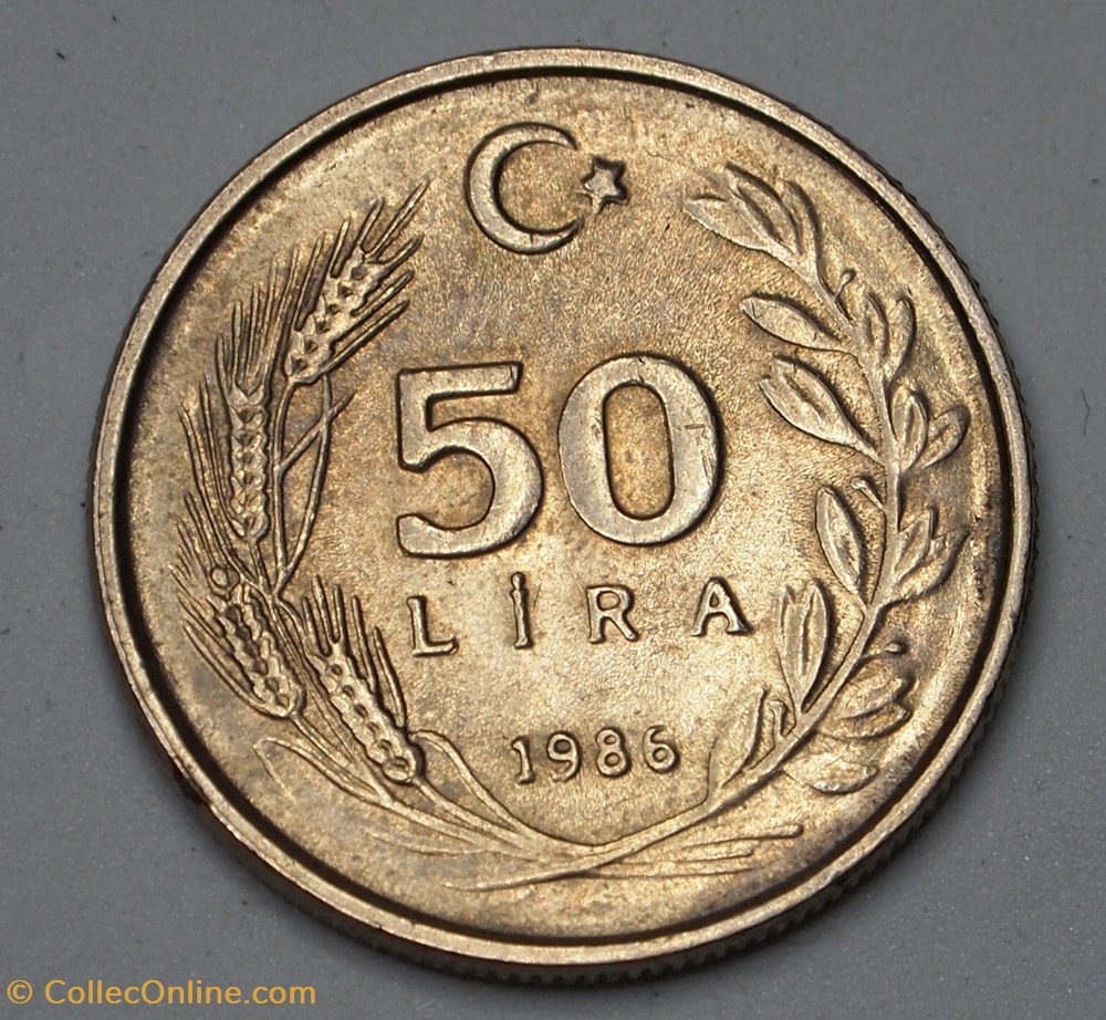 monnaies monde turquie 50 lira 1986