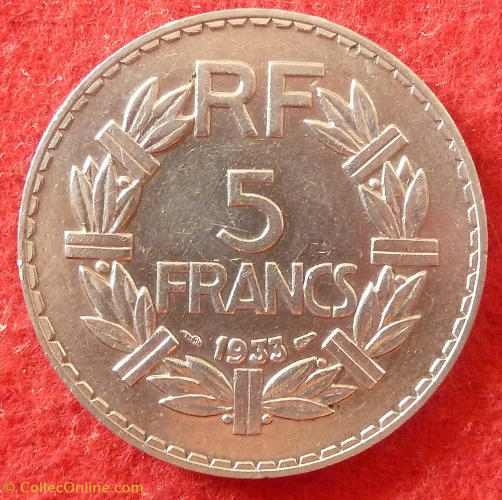 Lavrillier - 5 Francs - 1933 monnaies monde france lavrillier 5 francs 1933