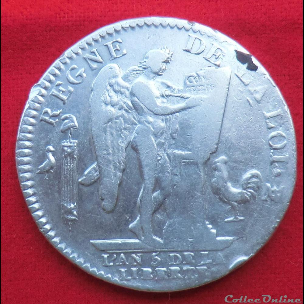 monnaies europe medievale france royales ecu au genie constitutionnel 1793 marseille