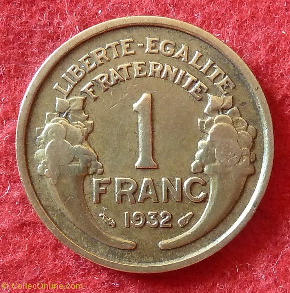Morlon - 1 Franc - 1932 monnaies monde france morlon 1 franc 1932