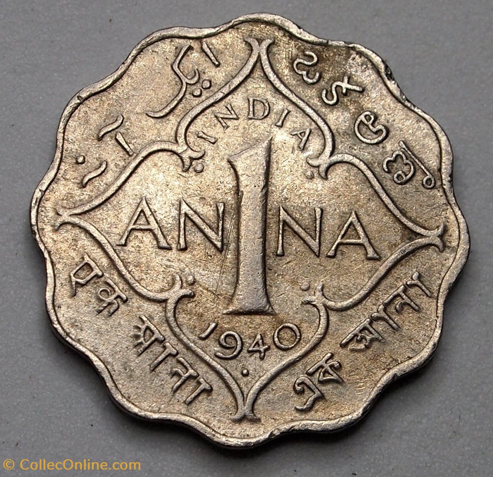 1 Anna - 1940 monnaie monde inde 1 anna 1940