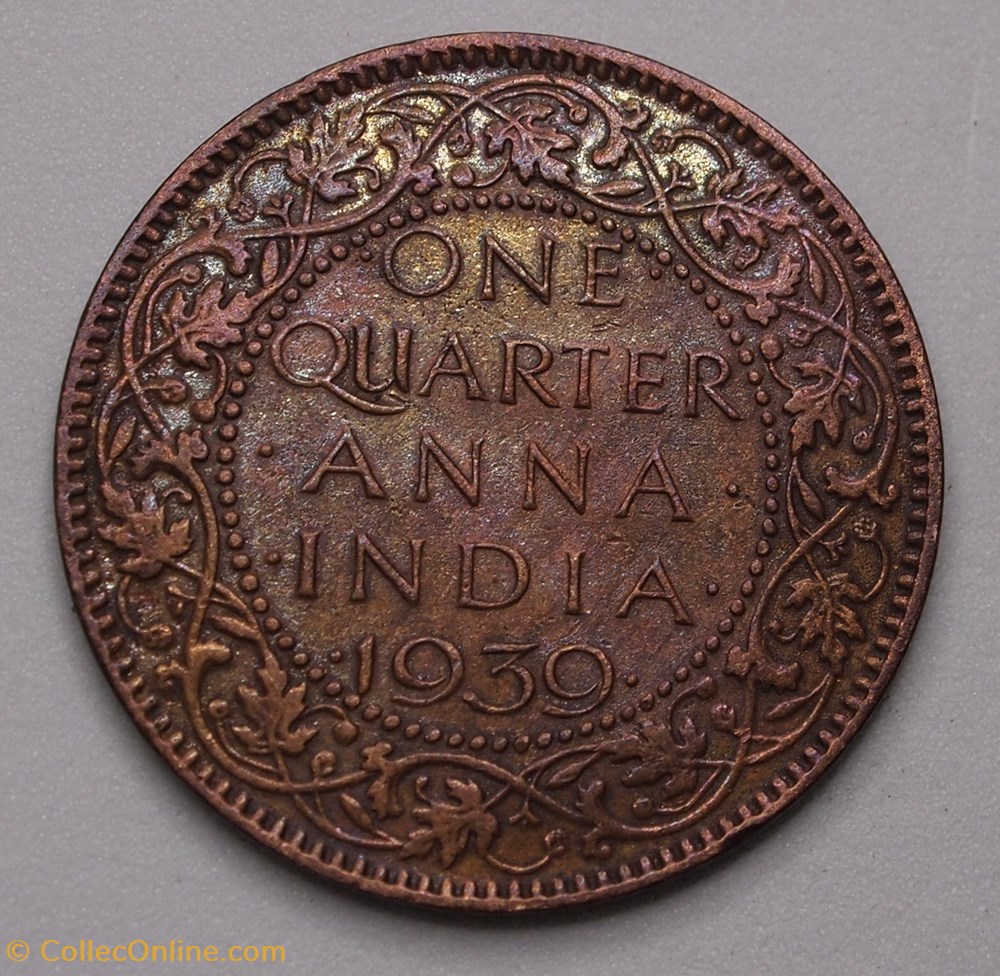 monnaie monde inde 1 4 anna 1939