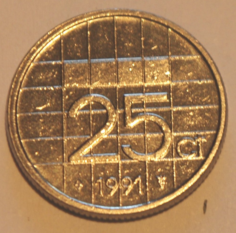 25 Cents - 1991 monnaies monde pays bas 25 cents 1991