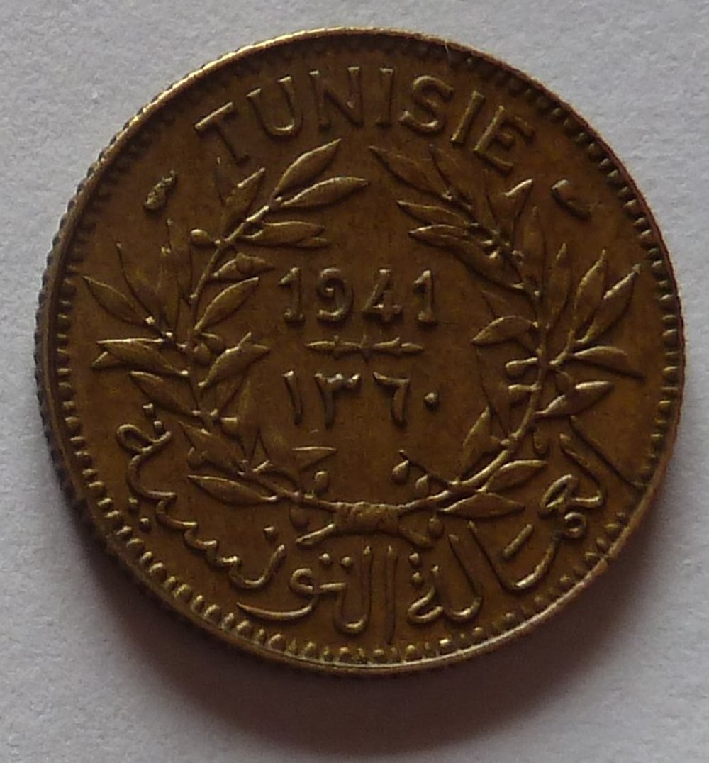 1 Franc - 1941 monnaies monde tunisie 1 franc 1941