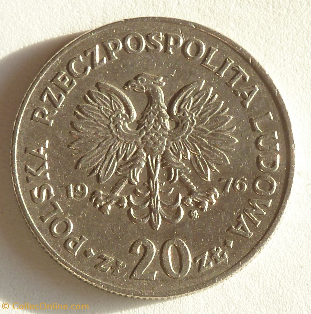 20 Zlotych - 1976 MW monnaies monde pologne 20 zlotych 1976 mw