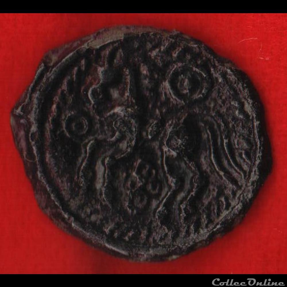 Suessions - Potin au swastika monnaies antiques celtes suessions potin au swastika