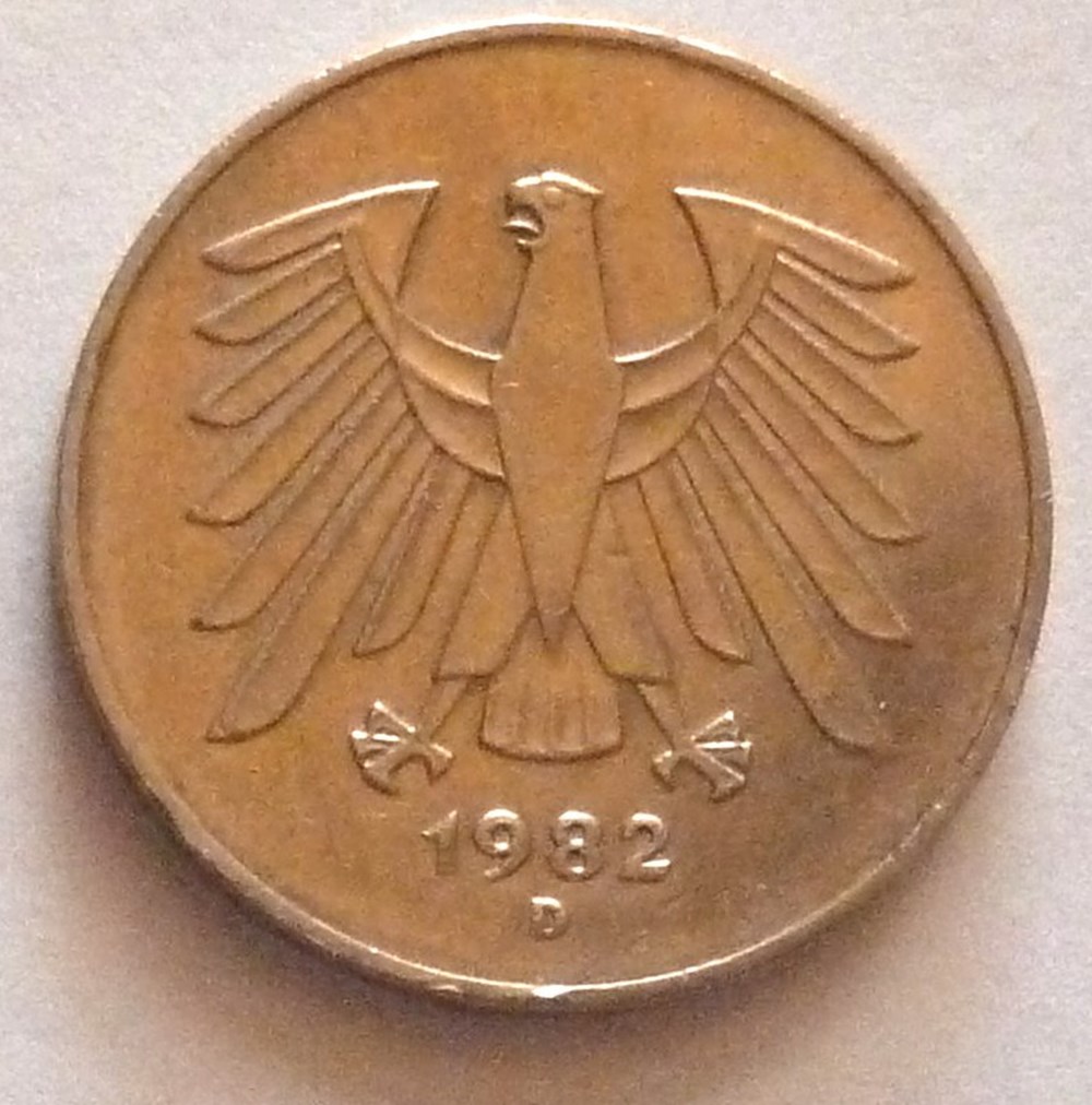 5 Mark - 1982 D monnaies monde allemagne 5 mark 1982 d