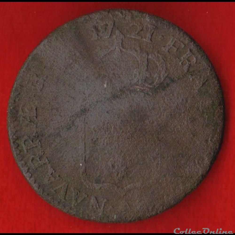 Demi-sol - 1721 - Paris monnaies europe medievale france royales demi sol 1721 paris