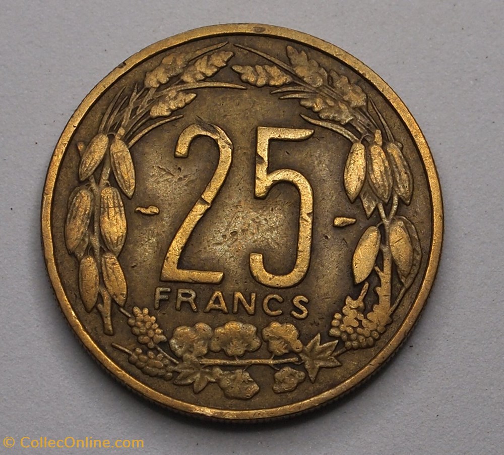 monnaies monde cameroun 25 francs 1958