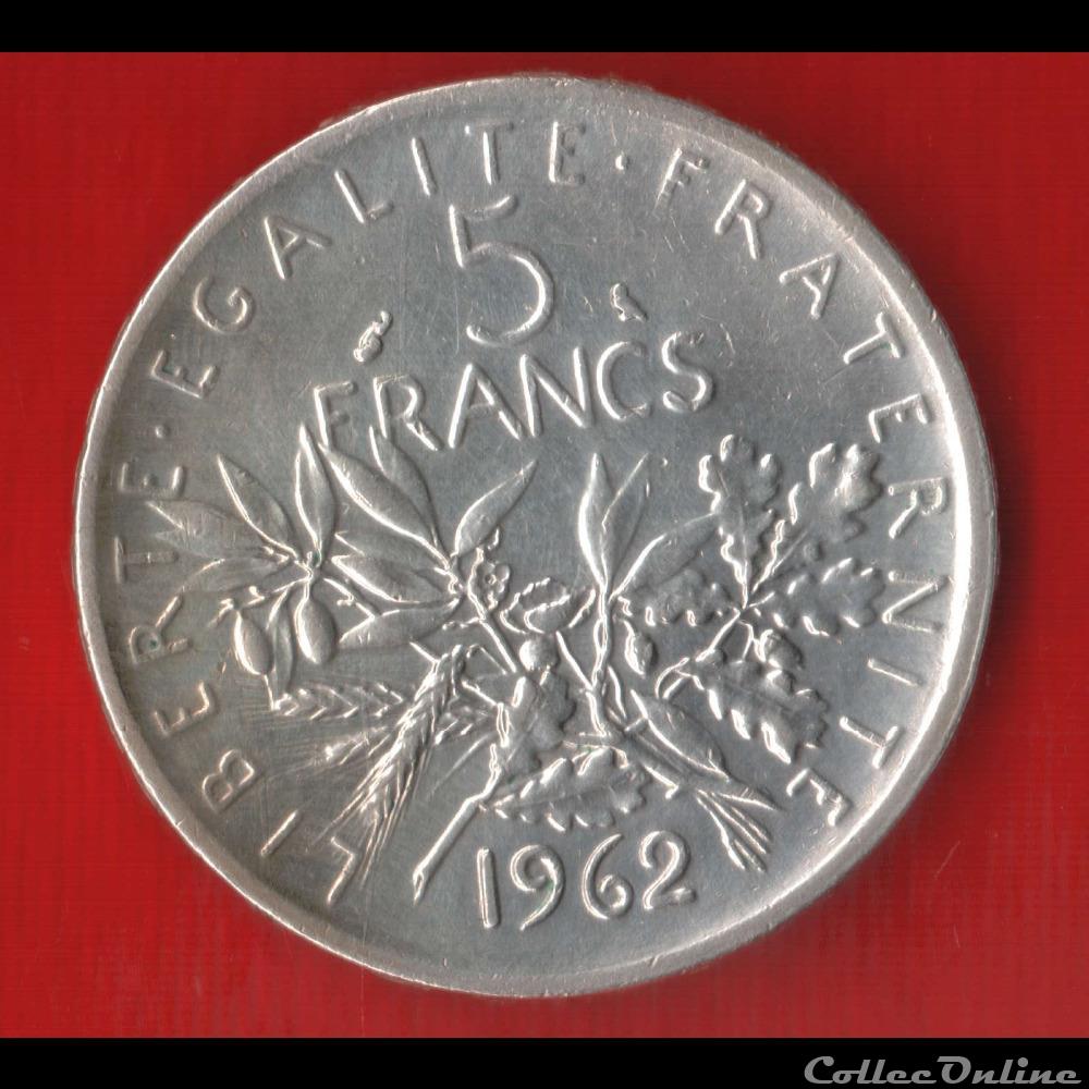 5 Francs - Semeuse - 1962 monnaies monde france 5 francs semeuse 1962