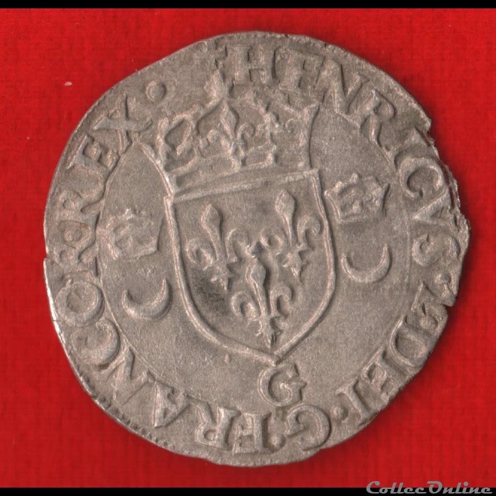 monnaies europe medievale france royales douzain aux croissants 1554 poitiers