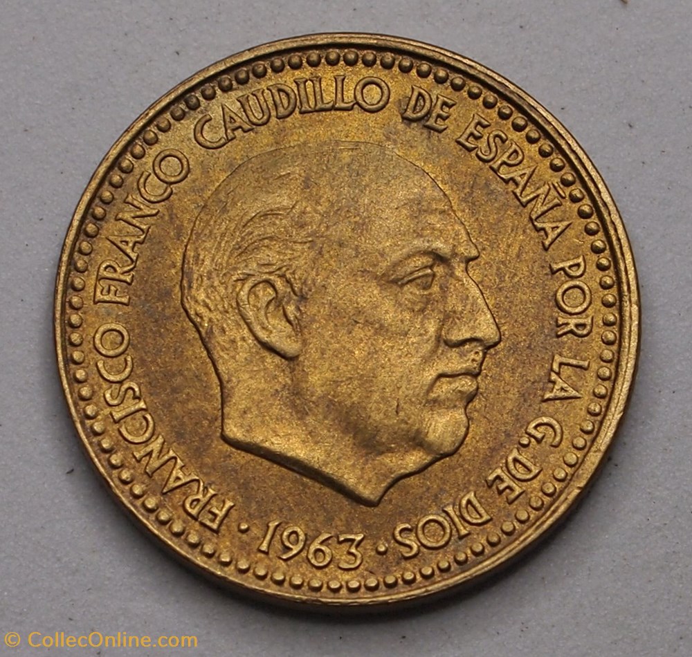 1 Peseta - 1964 monnaie monde espagne 1 peseta 1964