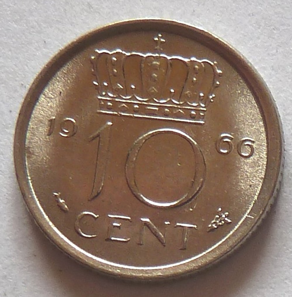 10 Cents - 1966 monnaies monde pays bas 10 cents 1966