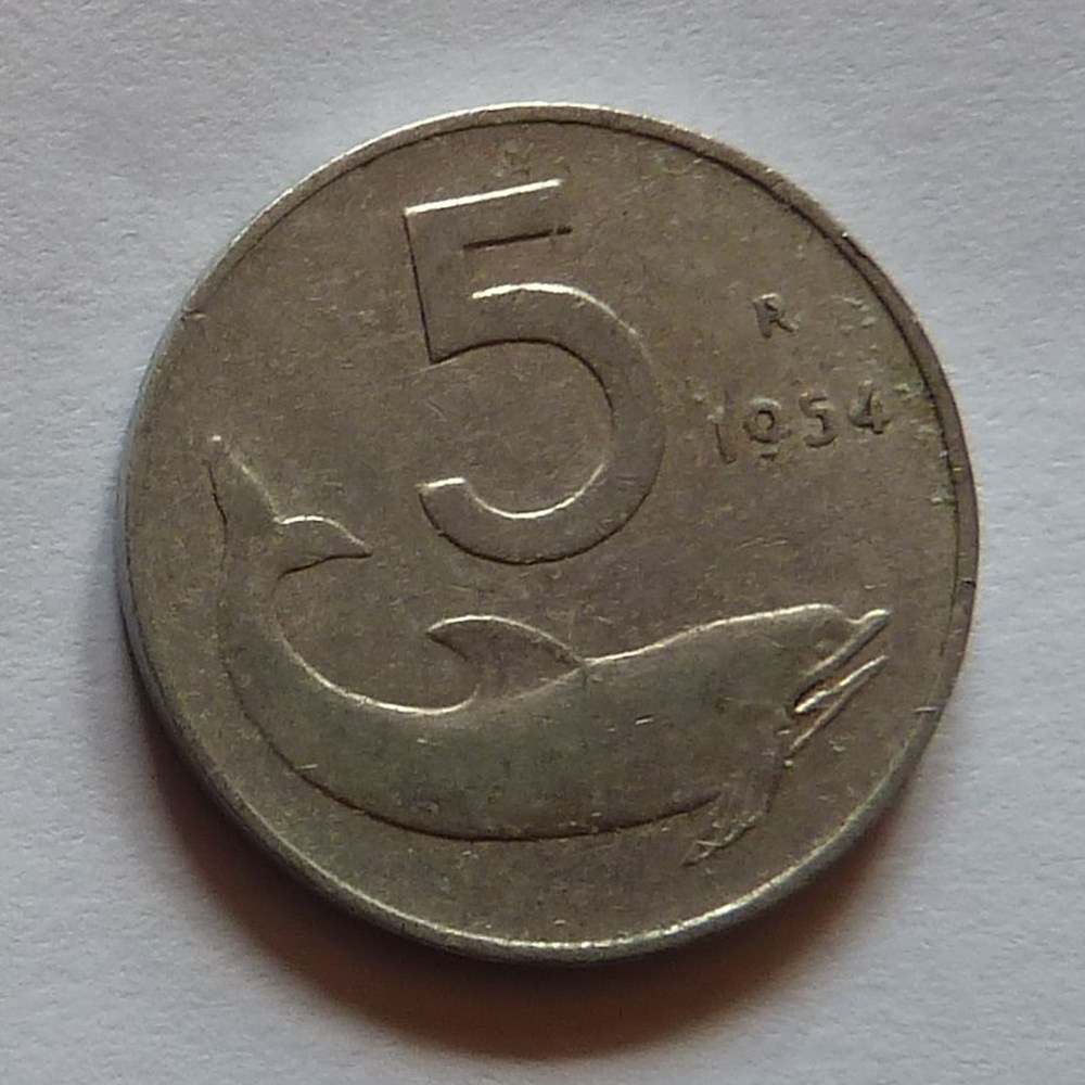 5 Lires - 1954 R monnaies monde italie 5 lires 1954 r