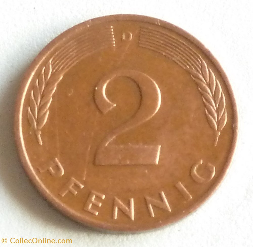 2 Pfennig - 1989 D monnaies monde allemagne 2 pfennig 1989 d